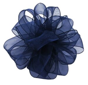 offray wired edge encore sheer craft ribbon, 1-1/2-inch wide by 25-yard spool, navy