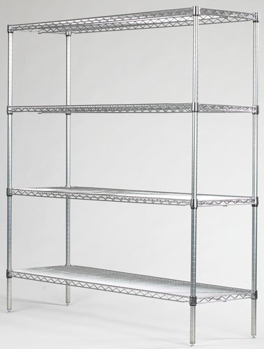 Omega Precision - 4 Shelf Starter Unit: Qty(4) 18" Deep x 48" Wide Wire Shelves Qty(4) 54" High Posts