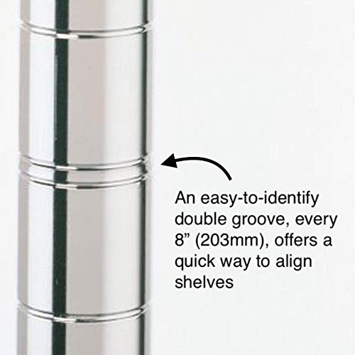 Metro 74P Metro Site Select Chrome Plated Steel Stationary Post, 1" Diameter x 74-5/8" Height (Pack of 4)