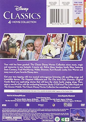 Disney 4-Movie Collection: Classics (Gnome-Mobile / Darby O'gill & Little People / One & Only Genuine Family / Happiest Millionaire)