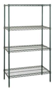 quantum storage systems wr63-2460p starter kit for 63" high 4-tier wire shelving unit, proform finish, 600 lb. per shelf capacity, 24" width x 60" length x 63" height