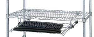quantum storage systems keybd keyboard shelf for wire shelving units, 4" height x 26" width x 15" depth
