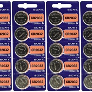 Sony 3V Lithium CR2032 Batteries (4 Blisters of 5), 20 Cells