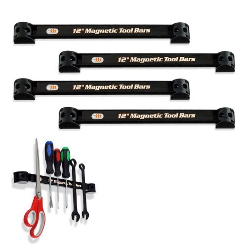 4pc Heavy-Duty 12" Magnetic Tool Organizer Racks - The Most Efficient Tool Storage Method!