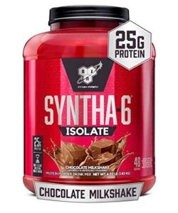 bsn syntha-6 isolate protein powder, chocolate protein powder with whey protein isolate, milk protein isolate, flavor: chocolate milkshake, 48 servings (packaging may vary)