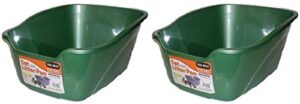 (2 pack) van ness large high sides cat litter pan, assorted colors, 17.5" x 15" x 8.5"