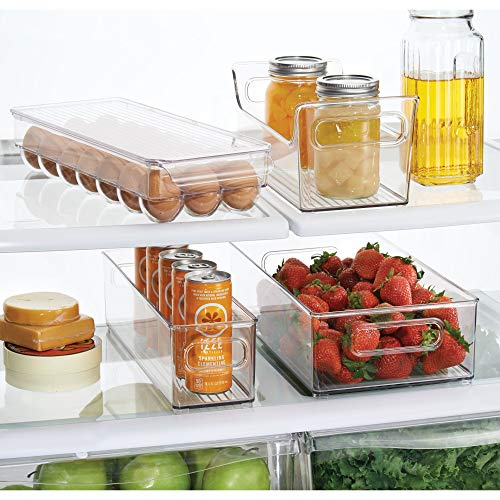 iDesign 72530 Fridge Plastic Storage Organizer Bin with Handles, Clear Container for Food, Drinks, Produce, Pantry Organization, BPA-Free, 5.5" x 11.25" x 5", Clear, 1 ounces