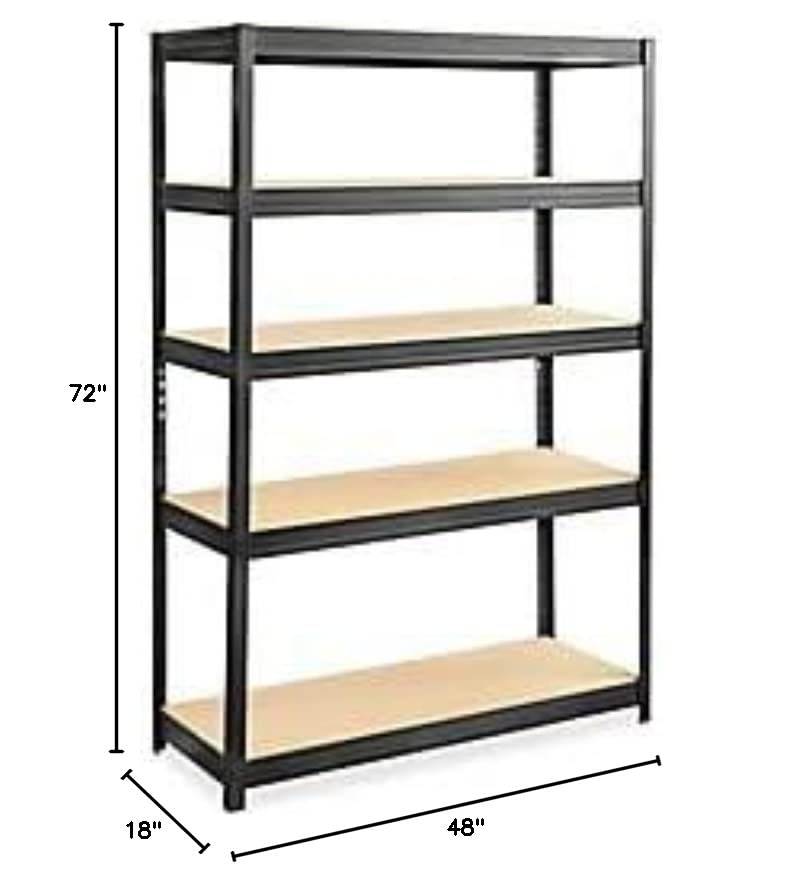 Safco 6246BL Shelving Unit, 48 x 18, Black