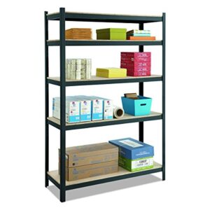 Safco 6246BL Shelving Unit, 48 x 18, Black