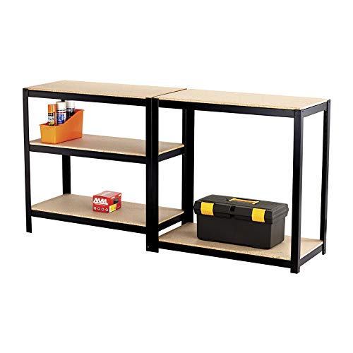 Safco Products 6245BL Boltless Steel & Particleboard Shelving 36" W x 18" D x 72" H with 5 Shelves, Black