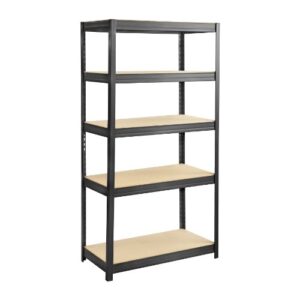 safco products 6245bl boltless steel & particleboard shelving 36" w x 18" d x 72" h with 5 shelves, black
