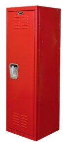 hallowell kid locker, 15"w x 15"d x 48"h, 721 relay red (red), single tier, 1-wide, knock-down