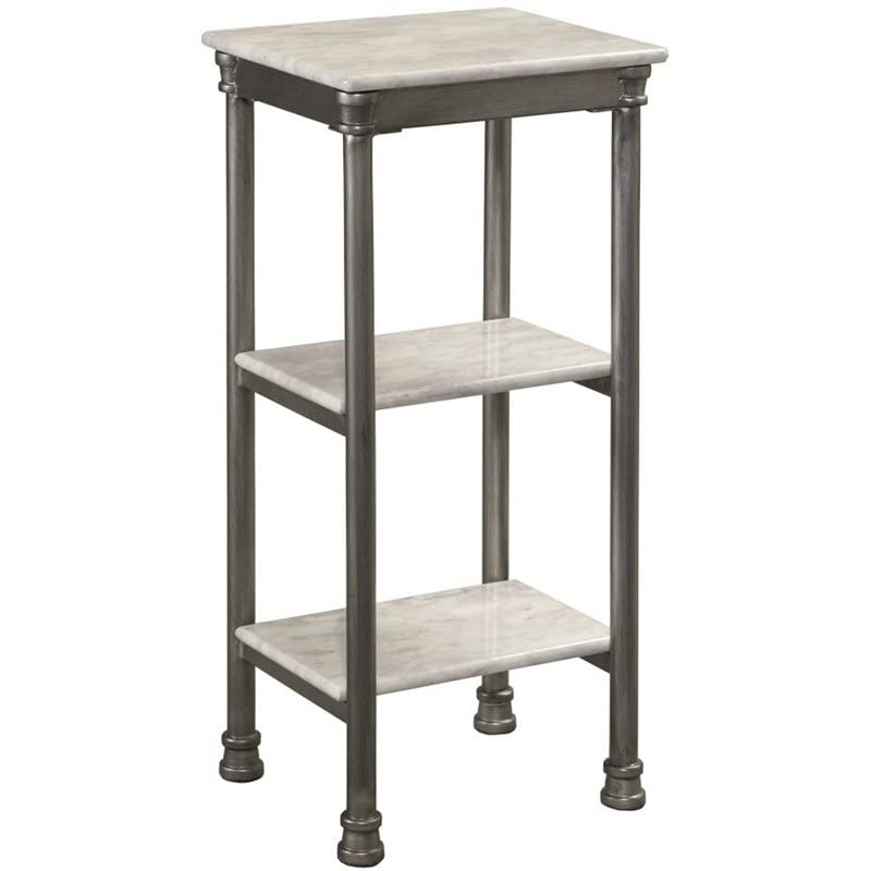 Home Styles The Orleans Three Tier Tower with Marble Laminate Shelves, Sturdy Powder-Coated Steel Frame