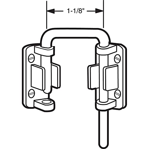 Defender Security U 9846 Patio Sliding Door Loop Lock – Increase Home Security, Install Additional Child-Safe Security, 1-1/8 In. Hardened Steel Bar with Diecast Base, Nickel Plated (Single Pack)