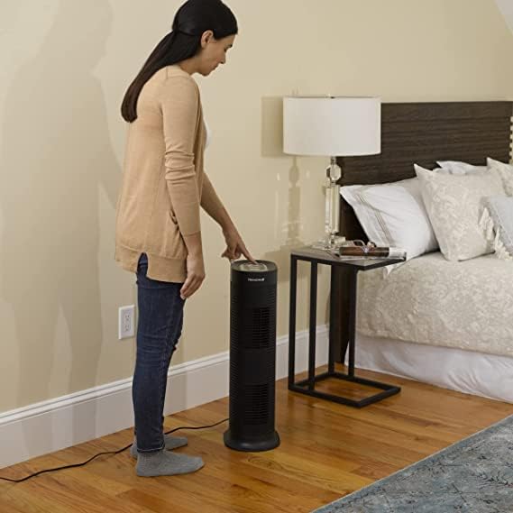 Honeywell AllergenPlus HEPA Tower Air Purifier, Allergen Reducer for Medium-Large Rooms (170 sq ft), Black - Wildfire/Smoke, Pollen, Pet Dander, and Dust Air Purifier, HPA160