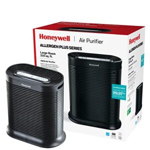 honeywell hpa200 hepa air purifier for large rooms - microscopic airborne allergen+ reducer, cleans up to 1500 sq ft in 1 hour - wildfire/smoke, pollen, pet dander, and dust air purifier – black