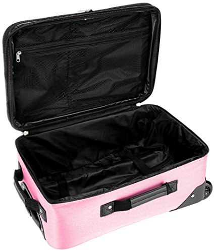 Rockland Fashion Softside Upright Luggage Set, Expandable, Pink, 2-Piece (14/19)