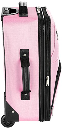 Rockland Fashion Softside Upright Luggage Set, Expandable, Pink, 2-Piece (14/19)