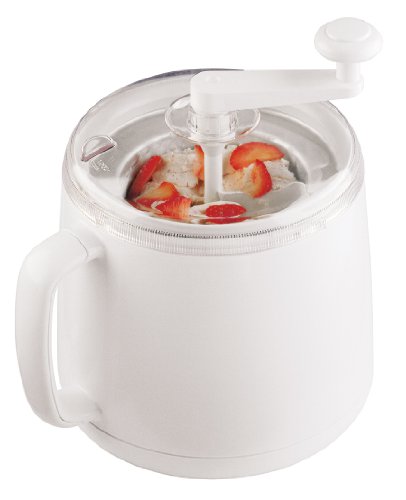 Donvier 837450 Manual Ice Cream Maker, 1-Quart, White