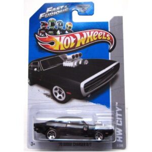 hot wheels 2013 hw city fast & furious '70 dodge charger r/t 3/250, black