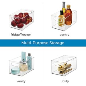 iDesign Plastic Fridge and Freezer Organizer Bin with Integrated Handles – 10” x 5” x 6”, Clear