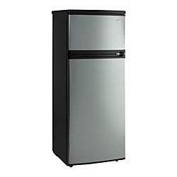 avanti ra7316pst 2-door apartment size refrigerator, black with platinum finish, 7.4 cubic feet
