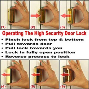 Defender Security U 10827 Door Reinforcement Lock – Add Extra, High Security to your Home and Prevent Unauthorized Entry – 3 In. Stop, Aluminum Construction, Satin Nickel (Single Pack)