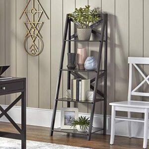 target marketing systems 4-tier ladder shelf, modern standing bookshelf organizer, storage rack for home office and living room, 20", espresso