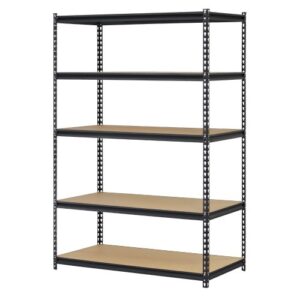 edsal urwm184872bk black steel storage rack, 5 adjustable shelves, 4000 lb. capacity, 72" height x 48" width x 18" depth