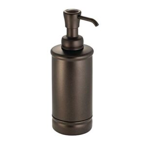 idesign york bpa-free plastic refillable soap dispenser - 2.5" x 2.5" x 8", bronze