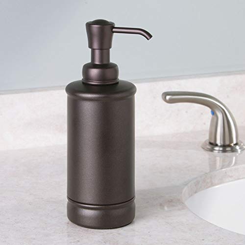 iDesign York BPA-Free Plastic Refillable Soap Dispenser - 2.5" x 2.5" x 8", Bronze