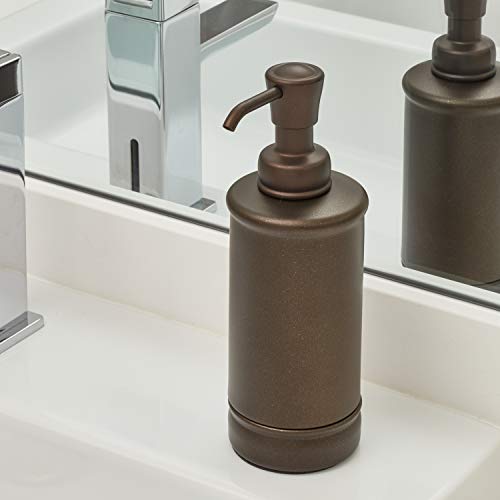 iDesign York BPA-Free Plastic Refillable Soap Dispenser - 2.5" x 2.5" x 8", Bronze