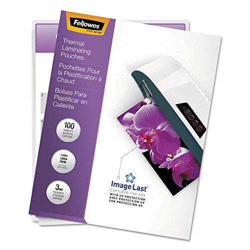 Fellowes 52454 Laminating Pouches,Ltr,3Mil,11-1/2-Inch X9-Inch ,100/Bx,Glossy,Cl