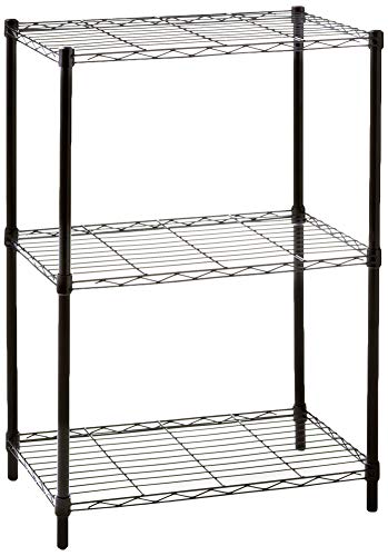 Home Basics Wire Shelving Storage Unit (3 Tier, Black)