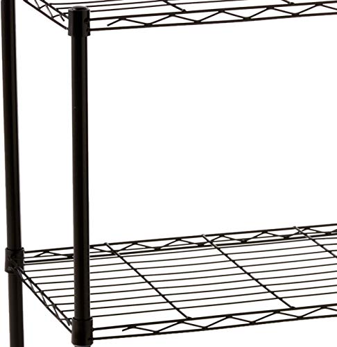 Home Basics Wire Shelving Storage Unit (3 Tier, Black)