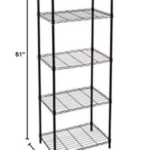 Home Basics Wire Shelving Storage Unit (5 Tier, Black)