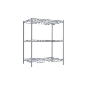 home basics wire shelving storage unit (3 tier, grey)