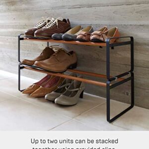 Yamazaki Stackable Home Steel | Shoe Rack, One Size, Black