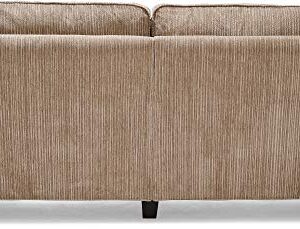 Serta Palisades Upholstered Sofas for Living Room Modern Design Couch, Straight Arms, Soft Fabric Upholstery, Tool-Free Assembly, 73" Sofa, Beige