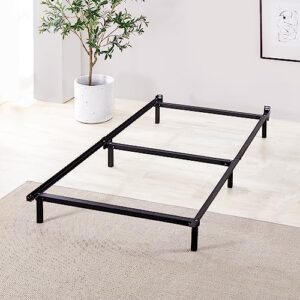 zinus compack metal bed frame / 7 inch support bed frame for box spring and mattress set, black, twin