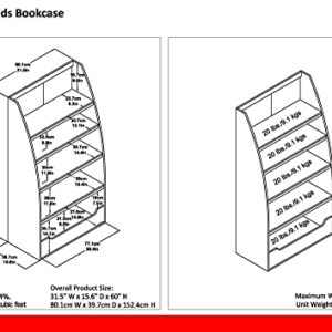 Ameriwood Home Hazel Kids' 4 Shelf Bookcase, White