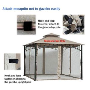 Westcharm 10x10 Gazebo Universal Replacement Mosquito Netting Screen Walls, Set of 4 Panels (Gazebo Mosquito Net Only)