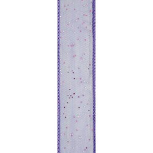 Offray, Grape Wired Edge Cosmic Glitz Craft Ribbon, 1 1/2-Inch x 9-Feet, 1 Count (Pack of 1)