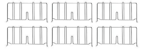 Quantum Storage Systems DIV24-6 Divider for 24" Deep Wire Shelving Units, Chrome Finish, 8" Height x 24" Width x 1" Depth (Pack of 6)