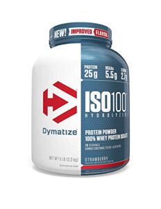 dymatize iso100 hydrolyzed 100% whey protein isolate strawberry -- 5 lbs