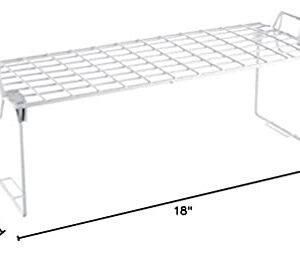 Whitmor Wire Grid Stacking Shelf Medium, 7"D x 18"W x 7"H, White