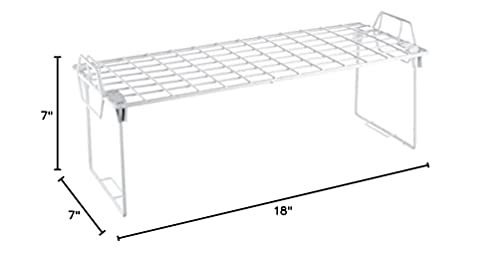 Whitmor Wire Grid Stacking Shelf Medium, 7"D x 18"W x 7"H, White