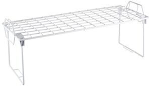 whitmor wire grid stacking shelf medium, 7"d x 18"w x 7"h, white