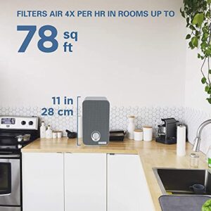 Germ Guardian Desktop Air Purifier for Home, H13 HEPA Filter, Removes Dust, Allergens, Smoke, Pollen, Odors, Mold, UV-C Light Helps Reduce Germs, 11 Inch, Silver, AC4100
