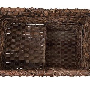 Creative Co-Op Woven BacBac Leaf Stair Basket, Natural